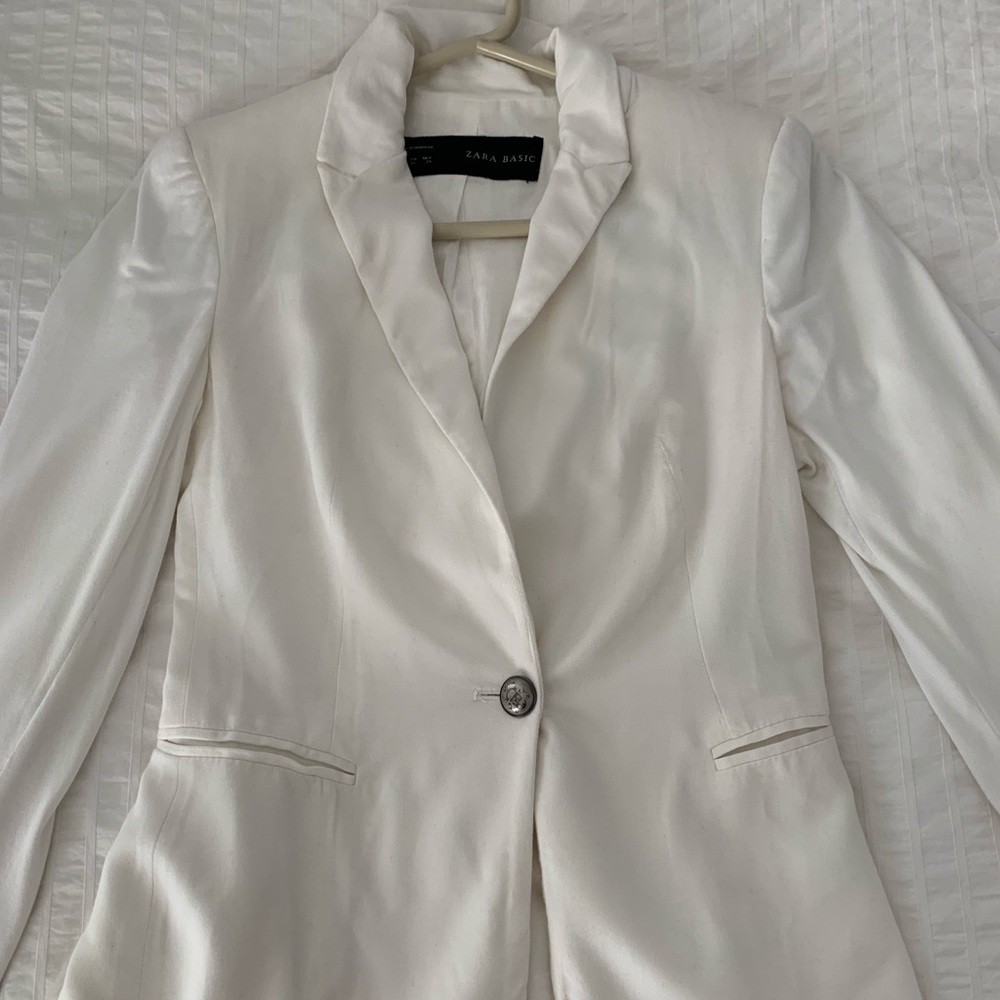 Zara white blazer xs